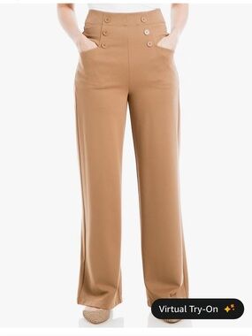 Max studio high waisted sailor wide leg pant, size medium